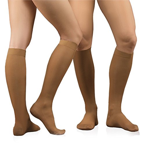 23 – 32 mmHg medias de compresión médica con puntera cerrada, clase II, de la rodilla de alta de grado de firme apoyo medias con botines