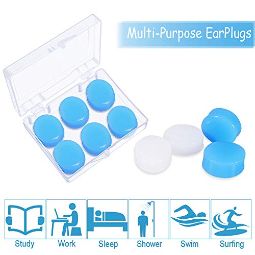 24 Pares de Tapones para Oídos Protectores para los Oídos de Silicona Blanda Masilla Tapones de Oreja para Dormir Nadar Tapones para Niños Adultos