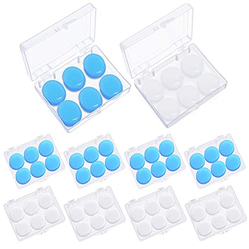 24 Pares de Tapones para Oídos Protectores para los Oídos de Silicona Blanda Masilla Tapones de Oreja para Dormir Nadar Tapones para Niños Adultos