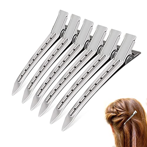 24 Pieces Pinza de Pelo de Duckbill de Clips Pinza Fuerte y Antideslizante de Pelo de Duckbill,Pinza de Cocodrilo de Pelo Pinzas con Agujeros para Estilismo de Salón Accesorios
