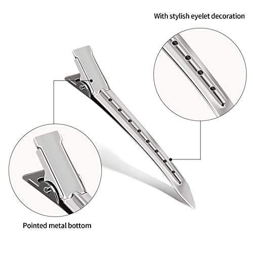 24 Pieces Pinza de Pelo de Duckbill de Clips Pinza Fuerte y Antideslizante de Pelo de Duckbill,Pinza de Cocodrilo de Pelo Pinzas con Agujeros para Estilismo de Salón Accesorios