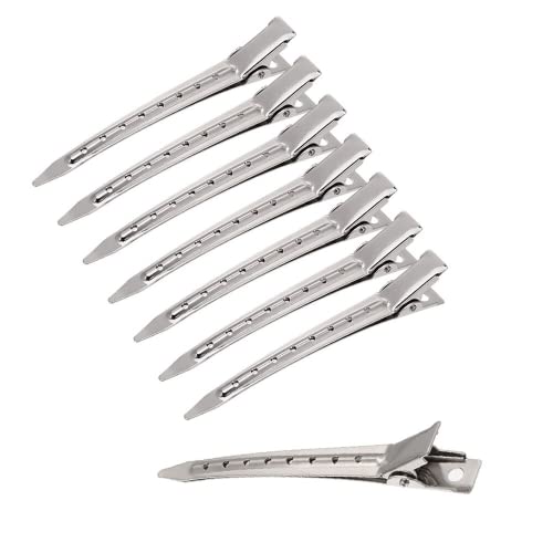 24 Pieces Pinza de Pelo de Duckbill de Clips Pinza Fuerte y Antideslizante de Pelo de Duckbill,Pinza de Cocodrilo de Pelo Pinzas con Agujeros para Estilismo de Salón Accesorios