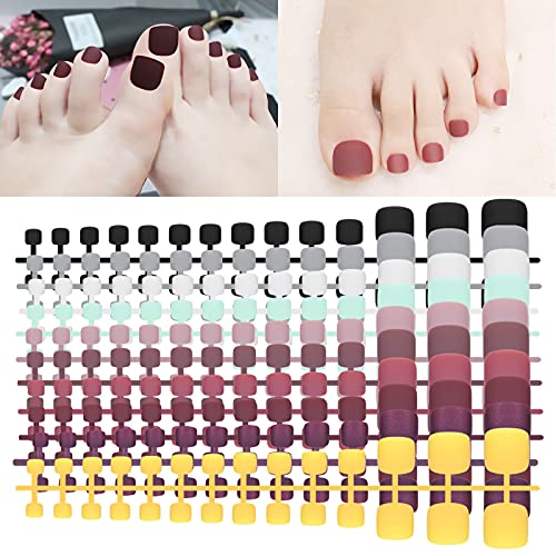280 Piezas Uñas de Pies Postizas, 14 Tamaños Falso Puntas de Uñas Pies, Cubierta Completa Artificial Puntas de Uñas Falsas, False Toe Nails Tips para Mujeres Damas Niñas Uñas Manicura Decoraciones