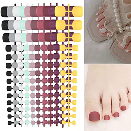 280 Piezas Uñas de Pies Postizas, 14 Tamaños Falso Puntas de Uñas Pies, Cubierta Completa Artificial Puntas de Uñas Falsas, False Toe Nails Tips para Mujeres Damas Niñas Uñas Manicura Decoraciones