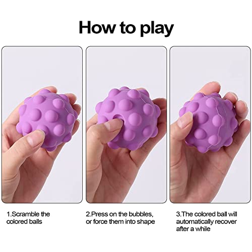 2PCS Anti-Stress Balle Juguete Sensorial,Juguete Alivio del estrés Fidget Ball,Pelotas Sensoriales,Juguete de Silicona para Aliviar el Estrés,Juguetes Antiestrés