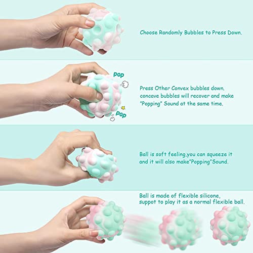 2PCS Anti-Stress Balle Juguete Sensorial,Juguete Alivio del estrés Fidget Ball,Pelotas Sensoriales,Juguete de Silicona para Aliviar el Estrés,Juguetes Antiestrés