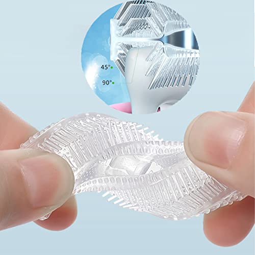 2pcs Cepillo de Dientes para Niños, 360° Cepillo de Dientes de Boca Entera en Forma de U, calidad alimentaria, cabezal de silicona para limpieza de dientes (6-12 años)