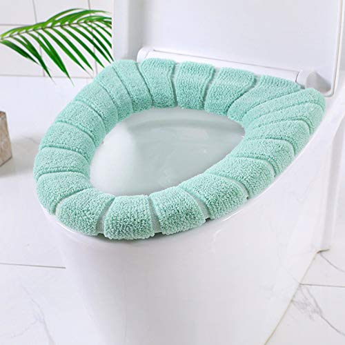 2PCS Cojín de asiento de inodoro, asiento del inodoro Warmer Cushion, las almohadillas de la cubierta del asiento del inodoro elásticas adecuadas para la mayoría de los inodoros familiares tipo O-U