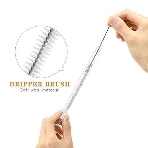 2Pcs pipetas,5ml,10ml Pipetas Cuentagotas con Cepillo de Limpieza,Cuentagotas de la Pipeta,Pipeta de Cristal,Cuentagotas de Pipeta Graduado,Pipeta de Goma para Tratamientos Fluidos Líquidos