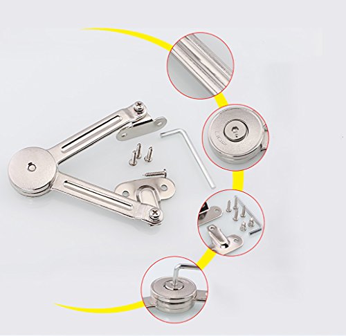 2X Qrity [Actualizado] Compás para puertas elevables Bisagras para muebles 75° 90° 110° - Soporte Hasta 20KG