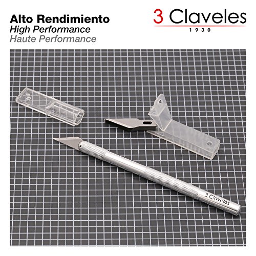 3 Claveles - Conjunto de Cutter Escalpelo Professional de Alto Rendimiento (1- Cutter+Cuchillas)