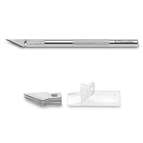 3 Claveles - Conjunto de Cutter Escalpelo Professional de Alto Rendimiento (1- Cutter+Cuchillas)