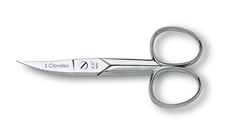 3 Claveles - Tijera Uñas Curva de 11.5 cm (4.5") Manicura Profesional