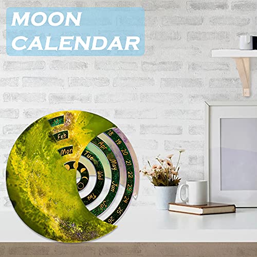 3 moldes de resina para calendario perpetuo, calendario de luna AFUNTA con 3 cuentagotas para fundición de resina, calendario para colgar en la pared, decoración de la pared del hogar