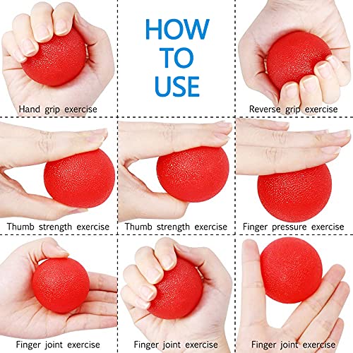 3 Piezas Anti estrés Bolas, Juguetes Antiestrés , Fortalece el Agarre Manual para el Ejercicio con los Dedos [Suave, Medio, Duro], Escalada y Rehabilitación de Manos Artríticas