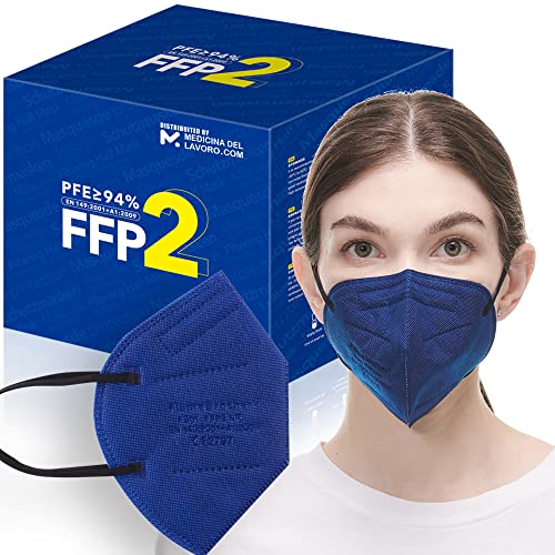 30 Mascarillas FFP2/KN95 Colores Azul Homologadas Certificación CE sin Válvula de 6 Capas, Máscara Protectora de Polvo, Mascarilla de Protección Personal con Filtros de Calidad BFE≥95, 30 Piezas