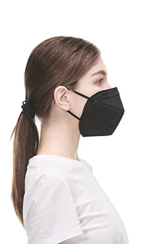 30 Mascarillas FFP2/KN95 Colores Negras Homologadas Certificación CE sin Válvula de 6 Capas, Máscara Protectora de Polvo, Mascarilla de Protección Personal con Filtros de Calidad BFE≥95, 30 Piezas