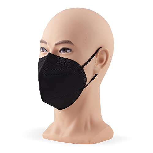 30 Mascarillas FFP2/KN95 Colores Negras Homologadas Certificación CE sin Válvula de 6 Capas, Máscara Protectora de Polvo, Mascarilla de Protección Personal con Filtros de Calidad BFE≥95, 30 Piezas