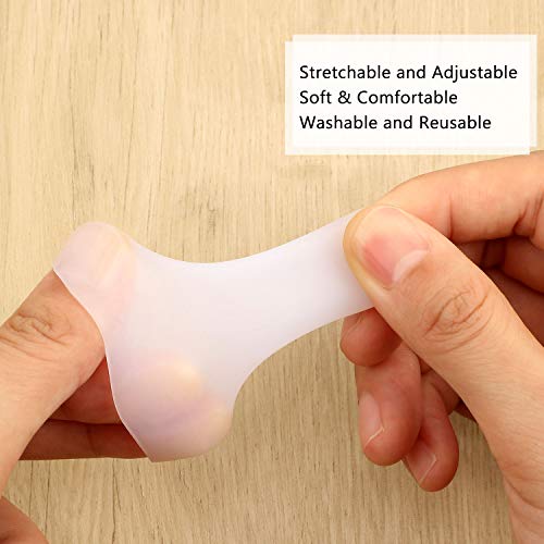 30 Piezas Protectores de Dedos de Gel Cunas de Dedos Tapa Cubierta de Silicona de Dedos Mangas de Gel de Dedos Funda de Dedo para Grietas de Dedos, Disparador de Dedos(Blanco)