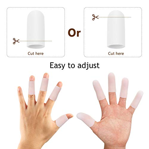 30 Piezas Protectores de Dedos de Gel Cunas de Dedos Tapa Cubierta de Silicona de Dedos Mangas de Gel de Dedos Funda de Dedo para Grietas de Dedos, Disparador de Dedos(Blanco)