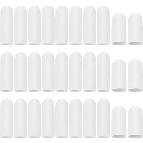 30 Piezas Protectores de Dedos de Gel Cunas de Dedos Tapa Cubierta de Silicona de Dedos Mangas de Gel de Dedos Funda de Dedo para Grietas de Dedos, Disparador de Dedos(Blanco)