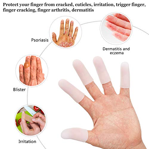 30 Piezas Protectores de Dedos de Gel Cunas de Dedos Tapa Cubierta de Silicona de Dedos Mangas de Gel de Dedos Funda de Dedo para Grietas de Dedos, Disparador de Dedos(Blanco)