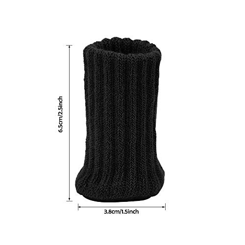 32Pcs Calcetines para Patas de Silla con Almohadillas de Fieltro, AUHOTA Elásticos Protectores de Patas de Madera Gruesa, Muebles Tapa de Cubre-Antideslizante&Antiarañazos (Negro)