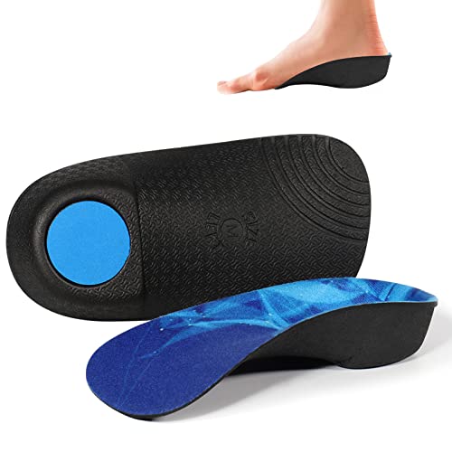 3/4 Plantillas de calzado ortopédico Soportes de arco alto Plantillas de zapatos para la fascitis plantar,Pie plano, Sobre-pronación,Alivio del dolor del talón para Hombre y Mujer (Azul, 36/41EU)