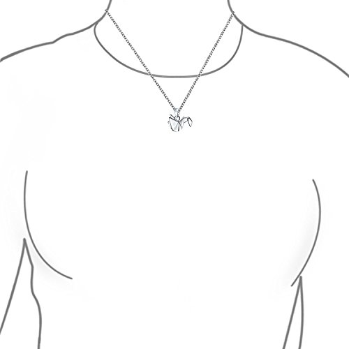 3D La Plata Esterlina 925 Geométrica Grúa Origami Swan Colgante Collar De Aves Para La Mujer Adolescente