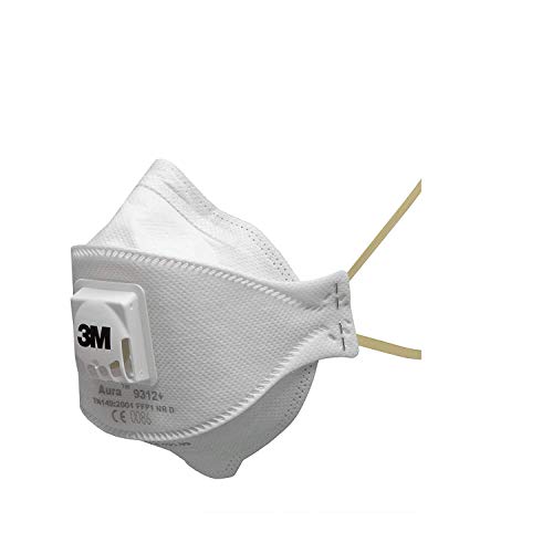 3M Aura 9312+SP Mascarilla autofiltrante para partículas FFP1 con válvula (5 pack), Certificado de seguridad EN