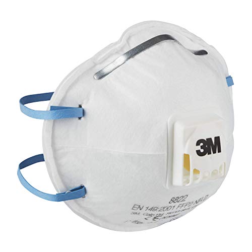 3M - Mascarilla antipolvo con válvula respiratoria, blanco, 8822PT