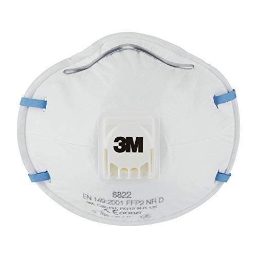 3M - Mascarilla antipolvo con válvula respiratoria, blanco, 8822PT
