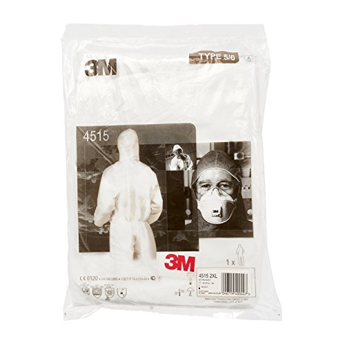 3M P4515BL - 4515 Prenda protección, blanco, tipo 5/6, talla L