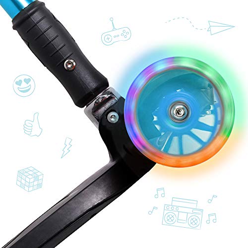 3StyleScooters® RGS-3 Patinete Scooter Tres Ruedas para Niños Mayores Niños de 7 Años o Más con Luces LED en Ruedas de 5cm, Diseño Plegable, Manillar Ajustable (Azul, 7 Años y Más)