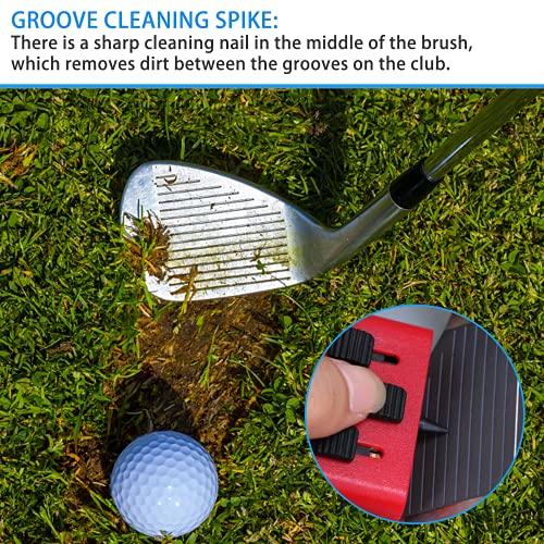 4 cepillos para palos de golf 3 en 1, herramientas de limpieza para palos de golf, limpiadores para palos de golf, con llaveros (4 colores)