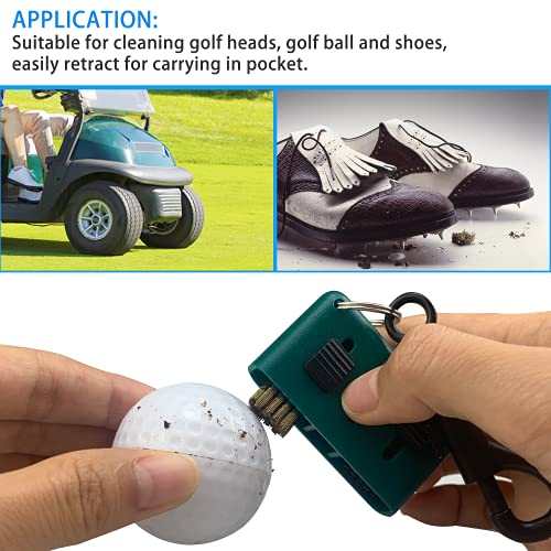 4 cepillos para palos de golf 3 en 1, herramientas de limpieza para palos de golf, limpiadores para palos de golf, con llaveros (4 colores)