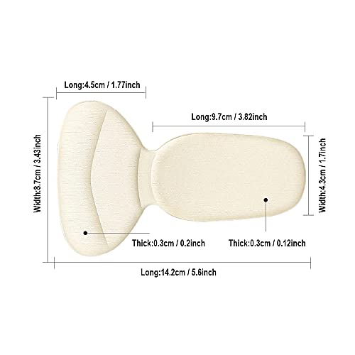 4 pares de plantillas de zapatos para mujer, plantillas autoadhesivas de gel para zapatos de mujer, adecuadas para todos los zapatos nuevos, protección del talón y amortiguación.