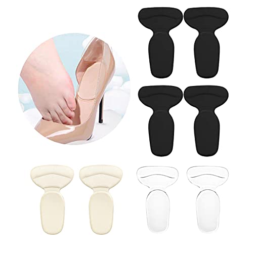 4 pares de plantillas de zapatos para mujer, plantillas autoadhesivas de gel para zapatos de mujer, adecuadas para todos los zapatos nuevos, protección del talón y amortiguación.