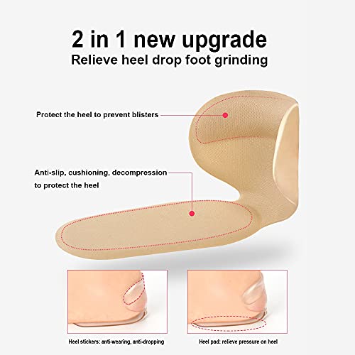 4 pares de plantillas de zapatos para mujer, plantillas autoadhesivas de gel para zapatos de mujer, adecuadas para todos los zapatos nuevos, protección del talón y amortiguación.