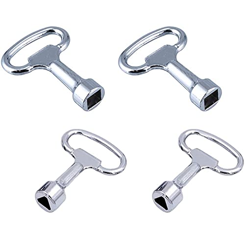 4 Piezas Llaves De Bloqueo Triangular,Clave Del Gabinete Del Radiador Llave Triangular Universal Multifunción Llave Cuadro Eléctrico Para Medidor De Agua, Válvula De Elevador, Puerta De Armario