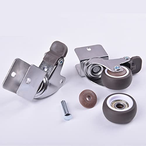 4 ruedas para muebles con soporte en forma de U, con tornillos para ruedas de servicio pesado Ruedas giratorias Ruedas de goma, para pisos duros/parquet/o piso de piedra (25mm / 1in)…