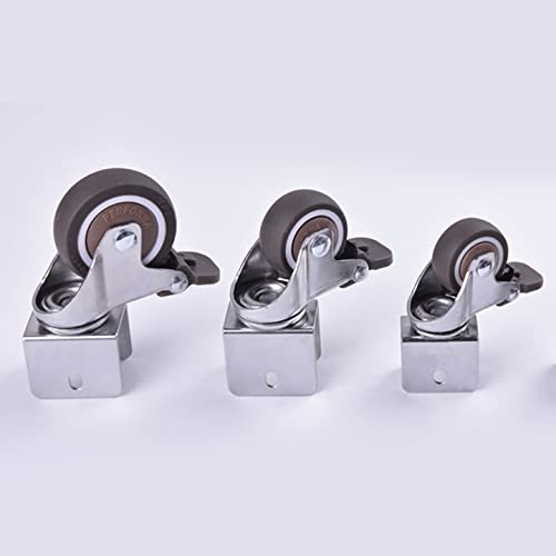 4 ruedas para muebles con soporte en forma de U, con tornillos para ruedas de servicio pesado Ruedas giratorias Ruedas de goma, para pisos duros/parquet/o piso de piedra (25mm / 1in)…