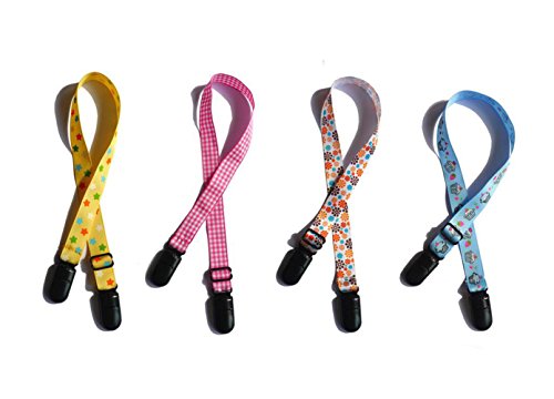 4 UNIDS Colorido Ajustable Ancianos / Adulto / Bebé / Niño Servilletero Bib Broche Titular Cordón Correa para el Cuello para Toalla Delantal Manta (Color al azar)
