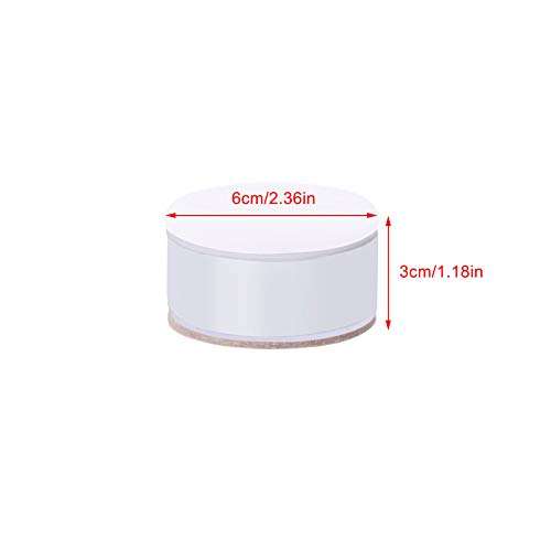 4x Patas Autoadhesivas de Acero Al Carbono para Muebles,Patas de Mesa,Elevadores de Cama Redondos,Sin Necesidad de Perforar Las Patas del Sofá,con Almohadilla de Fieltro (3cm/1.18in,white)