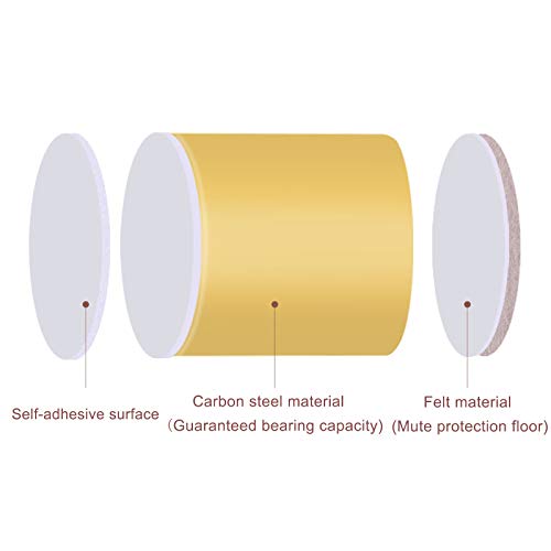 4x Patas Autoadhesivas de Acero Al Carbono para Muebles,Patas de Mesa,Elevadores de Cama Redondos,Sin Necesidad de Perforar Las Patas del Sofá,con Almohadilla de Fieltro (3cm/1.18in,white)