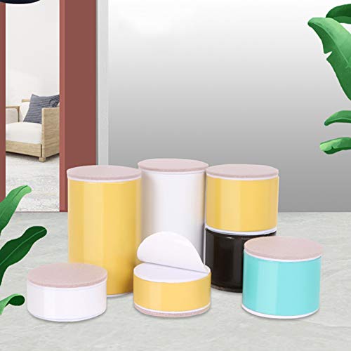 4x Patas Autoadhesivas de Acero Al Carbono para Muebles,Patas de Mesa,Elevadores de Cama Redondos,Sin Necesidad de Perforar Las Patas del Sofá,con Almohadilla de Fieltro (3cm/1.18in,white)