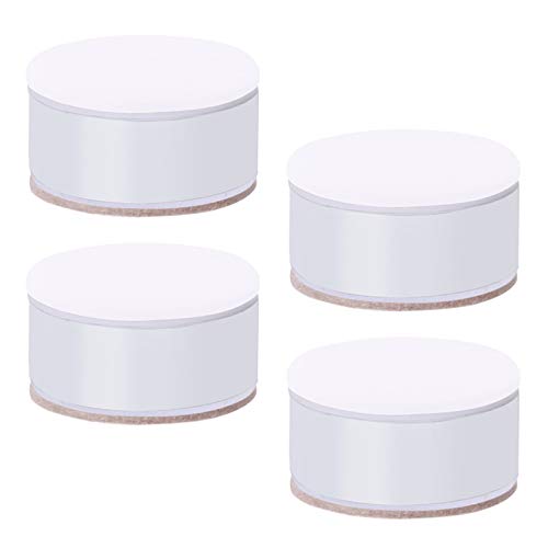 4x Patas Autoadhesivas de Acero Al Carbono para Muebles,Patas de Mesa,Elevadores de Cama Redondos,Sin Necesidad de Perforar Las Patas del Sofá,con Almohadilla de Fieltro (3cm/1.18in,white)
