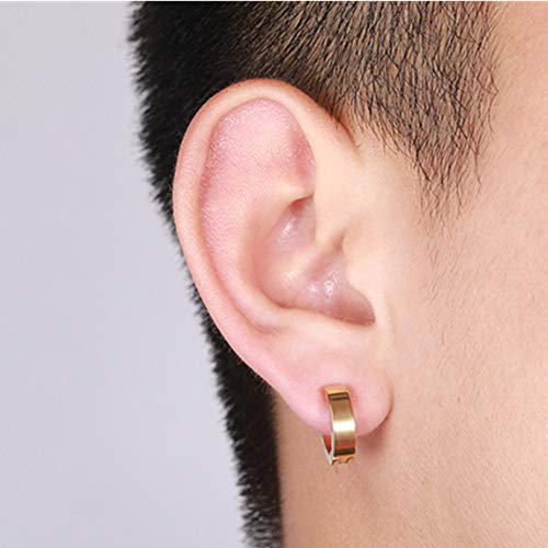 5 Pares Pendientes de Acero Inoxidable de la Oreja Sin Perforación Aros Plata de Orejas Aretes Clip de Oreja Falsos Oreja Mujer Cartilago Hombre Aro Sin Agujero Oreja Piercing Pendiente Negro Dorado