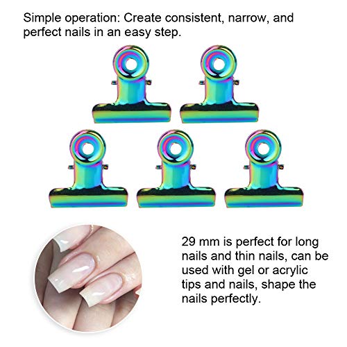 5 Pcs Clips de Uñas, Clip para Sombrero Accesorios de Moda, Pinzas de Extensión para Uñas Curve C, Clip de Fijación Pegamento de Cristal Herramienta Pinzas Sujeción Arte Uñas de Acero Inoxidable