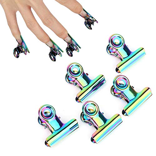 5 Pcs Clips de Uñas, Clip para Sombrero Accesorios de Moda, Pinzas de Extensión para Uñas Curve C, Clip de Fijación Pegamento de Cristal Herramienta Pinzas Sujeción Arte Uñas de Acero Inoxidable